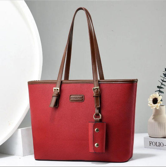 Stylish Women's Rexine Tote Bag - 1 Pc, Plain Design